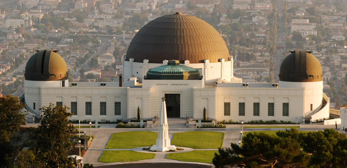 Griffith Observatory above Los Angeles in warm evening light